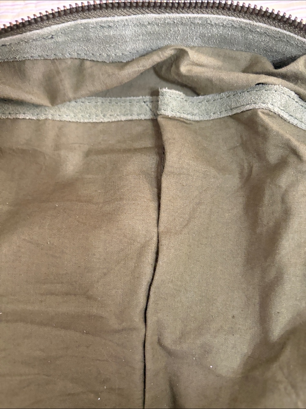 Free People Olive Green Suede Hobo Bag with Scarf Accent - Picture 9 of 12
